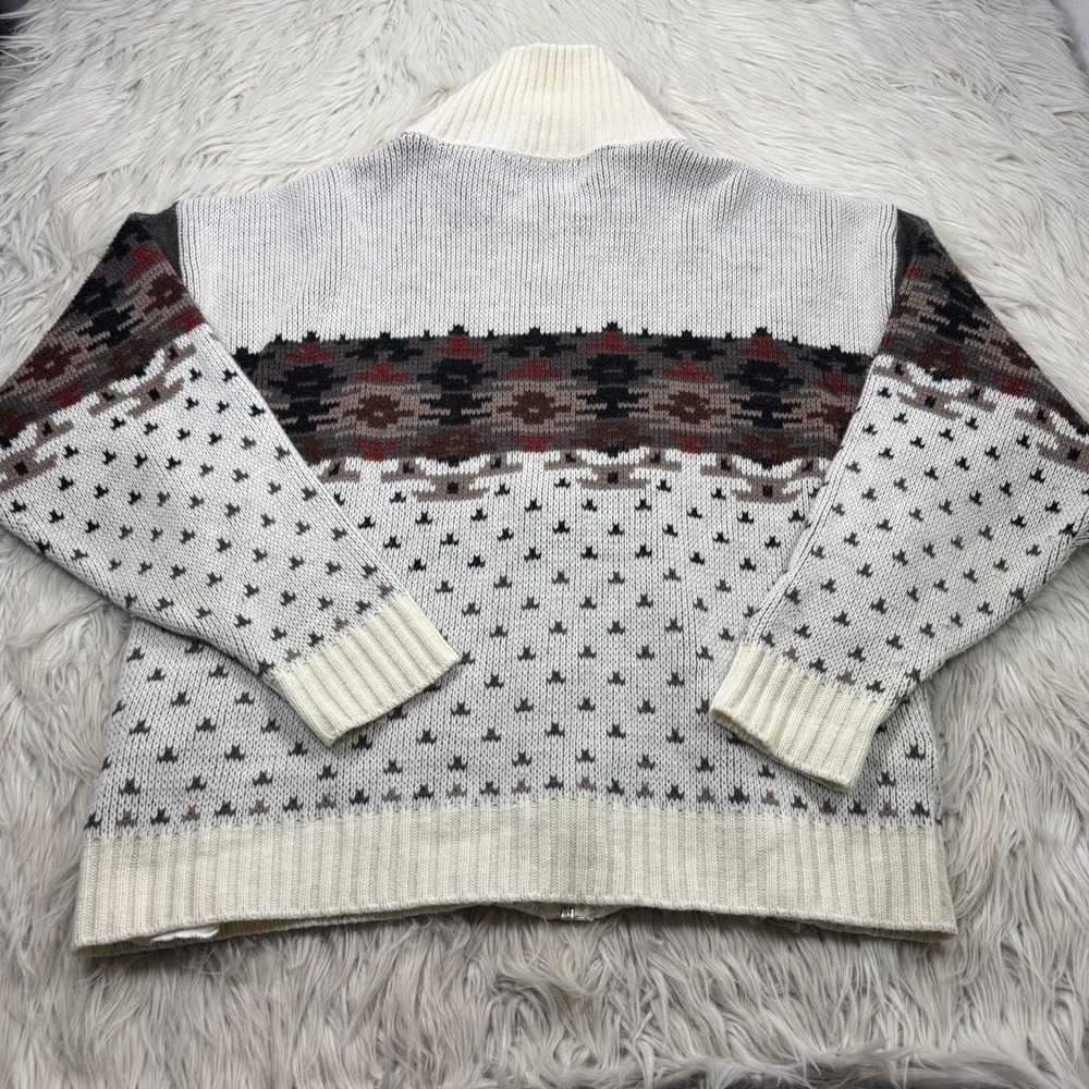 Vintage 90's London Fog Men's XL Zip Front Cardigan Navaho Boho Nordic - Picture 4 of 5